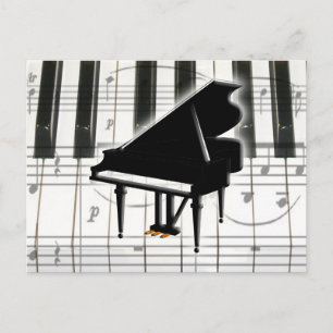 Grand Piano Keyboard & Notes Postkarte