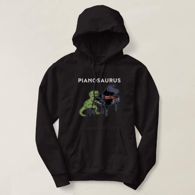 Grand Piano Kids Pianist Gift Dinosaurier Musik Pi Hoodie (Design vorne)