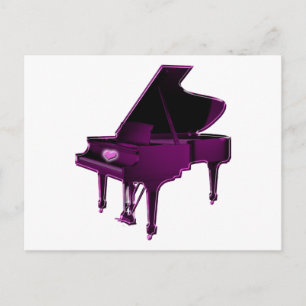 Grand Piano mit Herz Postkarte