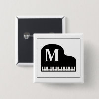 Grand Piano Monogram Pianist Black and White