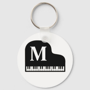 Grand Piano Monogram Pianist personalize Schlüsselanhänger