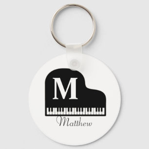 Grand Piano Monogram Pianist personalize Schlüsselanhänger