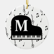 Grand Piano Musiknote Monogram Pianist