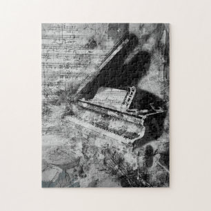 Grand Piano Musiknotens Musiker Puzzle