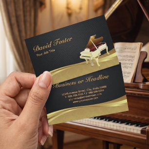 Grand Piano Pianist Elegantes Ambiente Visitenkarte