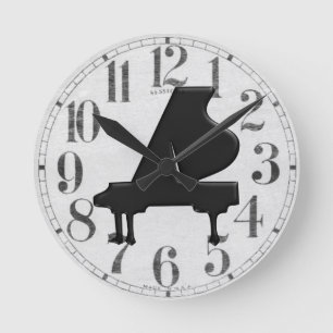 Grand Piano Runde Wanduhr