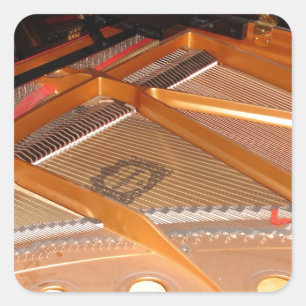 Grand Piano Soundboard Quadratischer Aufkleber