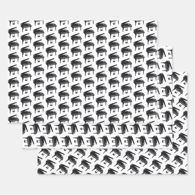 Grand Piano Tiled Pattern Geschenkpapier Set (Set)