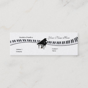 Grand Piano und Keyboard Business Card Mini Visitenkarte