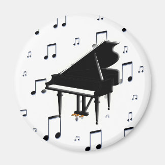 Grand Piano und Musiknoten Magnet