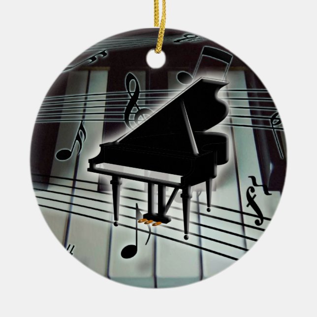 Grand Piano Weihnachtsfeier Weihnachten Weihnachte Keramik Ornament (Vorne)