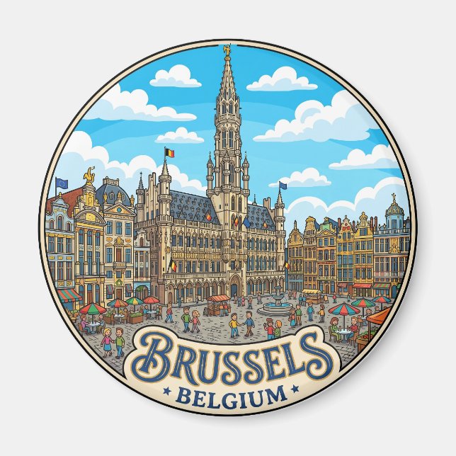 Grand Place, Brüssel Belgien Magnet (Vorne)