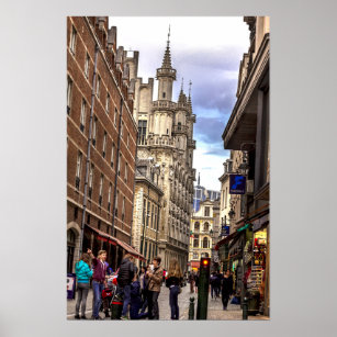 Grand Place buildings And Streets/ Brussels Poster