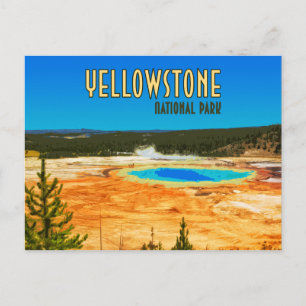 Grand Prisma Yellowstone Nationalpark Vintag Postkarte