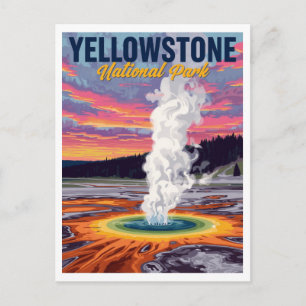 Grand Prismatic Spring Geyser Kunst Postkarte