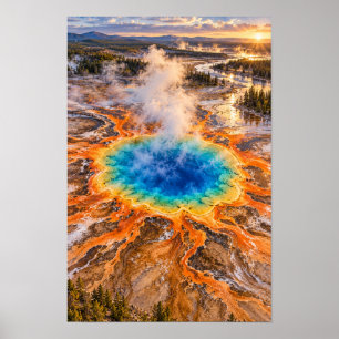 Grand Prismatic Spring Yellowstone Landschaftswand Poster