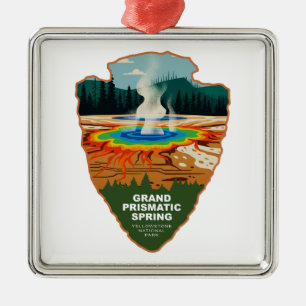 Grand Prismatic Spring Yellowstone Pfeilspitze Ornament Aus Metall