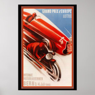 Grand Prix d'Europe Art Deco Print Poster