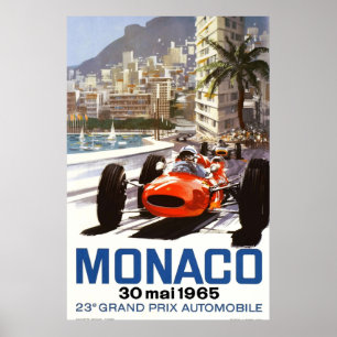Grand Prix Racing in Monaco 1965 Poster
