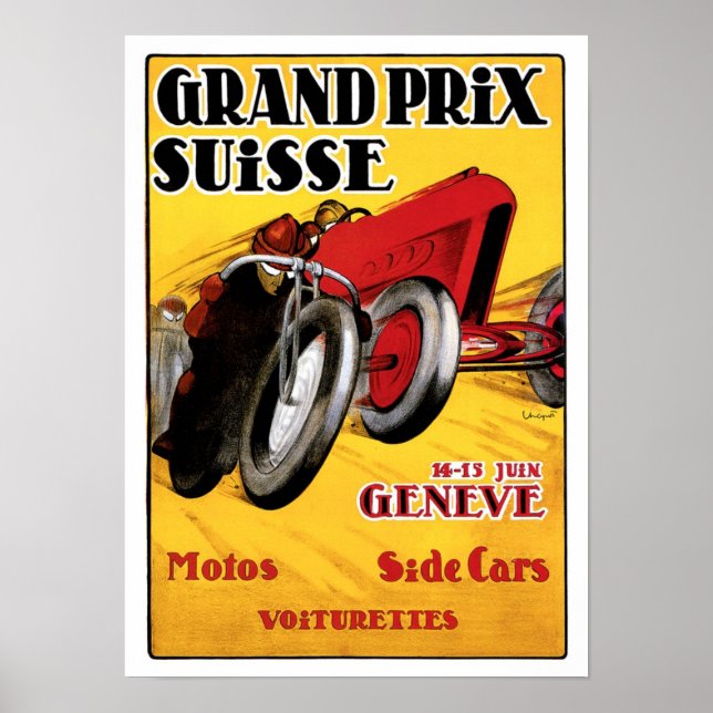Grand Prix Suisse Automobile Ad Vintag Art Poster (Vorne)