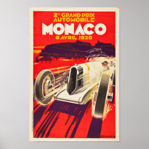 Grand Prix von Monaco 1930 - Vintages Rennen Poster