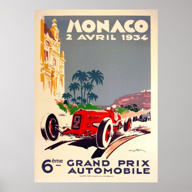 Grand Prix von Monaco 1934 Poster (Vorne)