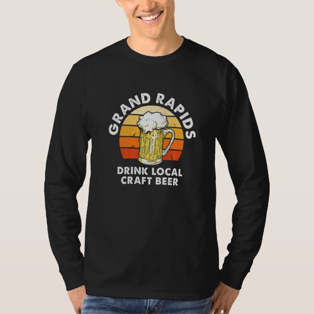 Grand Rapids Drinks Lokales Kunsthandwerk Biere Mi T-Shirt (Vorderseite)