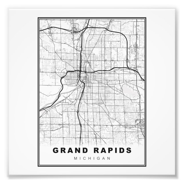 Grand Rapids Map Fotodruck (Vorne)