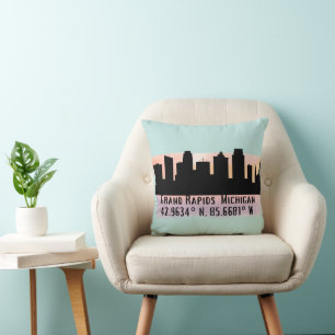 Grand Rapids MI City Skyline Kissen