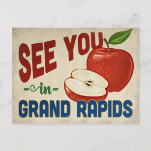 Grand Rapids Michigan Apple - Vintage Travel Postkarte