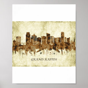 Grand Rapids Michigan Cityscape Poster