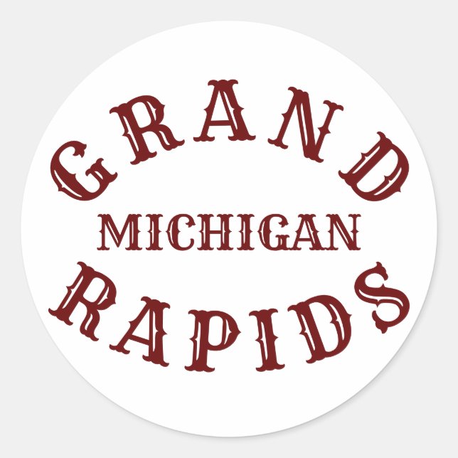 Grand Rapids, Michigan Classic Round Sticker (Vorderseite)
