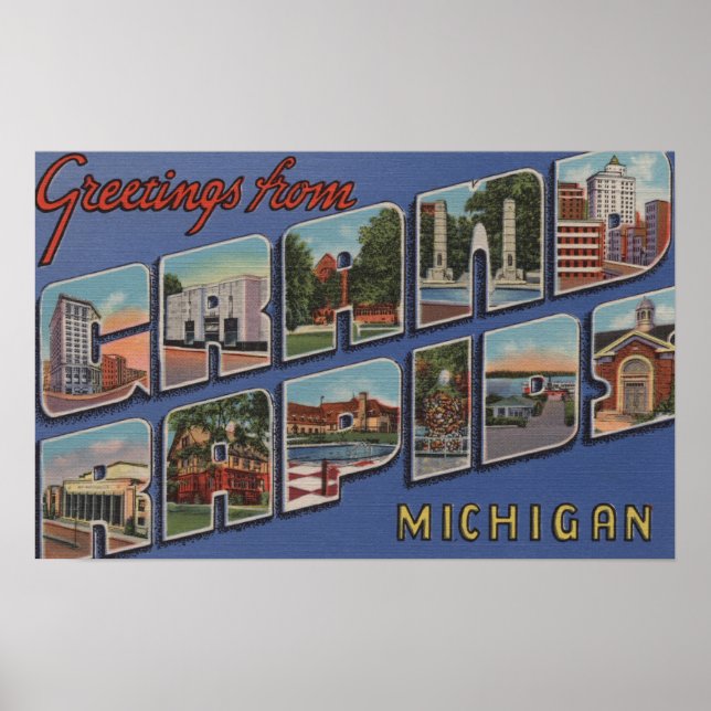 Grand Rapids, Michigan - Großbuchstaben Szenen 2 Poster (Vorne)