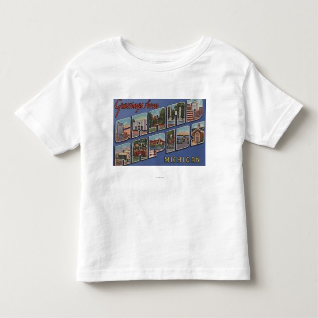 Grand Rapids, Michigan - große Buchstabe-Szenen 2 Kleinkind T-shirt (Vorderseite)