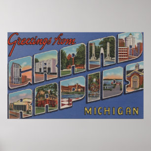 Grand Rapids, Michigan - große Buchstabe-Szenen 2 Poster