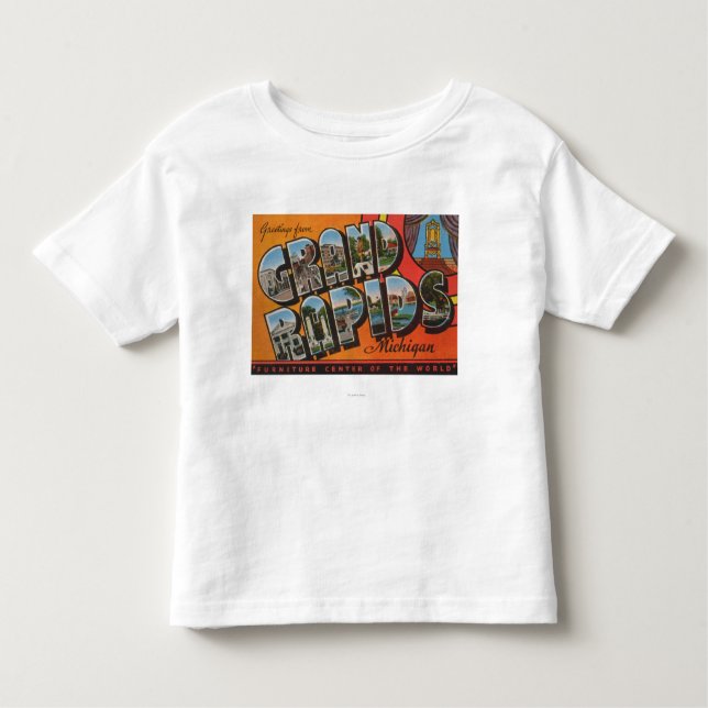 Grand Rapids, Michigan - große Buchstabe-Szenen Kleinkind T-shirt (Vorderseite)