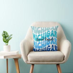 Grand Rapids, Michigan wiederholt blau Kissen