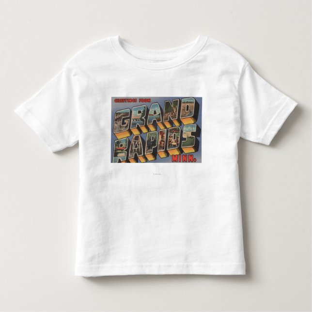 Grand Rapids, Minnesota - große Buchstabe-Szenen Kleinkind T-shirt (Vorderseite)