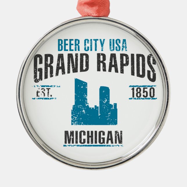 Grand Rapids Silbernes Ornament (Vorne)