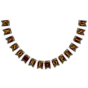 Grand Re-Opening Imitate Gold Glitzer Balloons Wimpelkette