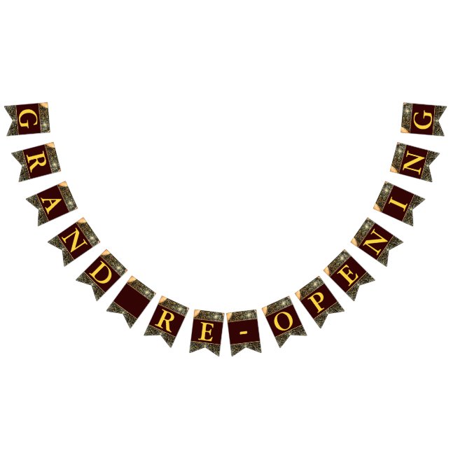 Grand Re-Opening Imitate Gold Glitzer Balloons Wimpelkette (Alle)