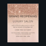 Grand ReÖffnungs-Rose Gold Luxus Glitzer Salon Flyer<br><div class="desc">Glam Rose Gold Ombre Sparkle und Glitzer Grand Wiedereröffnung Glam Luxury Friseur Salon, Beauty Store, Eyelashes, Nägel, Makeup, Microblading, Haar Stylist, Lashes, Hair Stylist oder Make Up Up Artist Business Flyer mit eigenem Namen und Rücksendeadresse hinzufügen. Dieses einfache, moderne und elegante personalisierte Design ist perfekt für die Wiedereröffnung Ihres Unternehmens...</div>