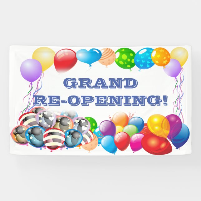 Grand ReOpening-Banner für Vinyl 3' x 5' Banner (Horizontal)