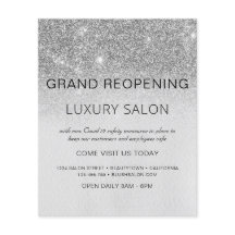 Grand Reopening Silver Modern Glitter Salon