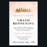 GRAND REOPENING Trendy Gold Pinauty Salon Flyer<br><div class="desc">Announce your grand reopening with this lovely design with pink and white colors and black text.</div>