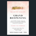 GRAND REOPENING Trendy Gold Pinauty Salon Flyer<br><div class="desc">Announce your grand reopening with this lovely design with pink and white colors and black text.</div>