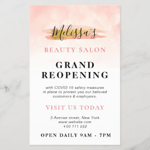 GRAND REOPENING Trendy Gold Pinauty Salon Flyer