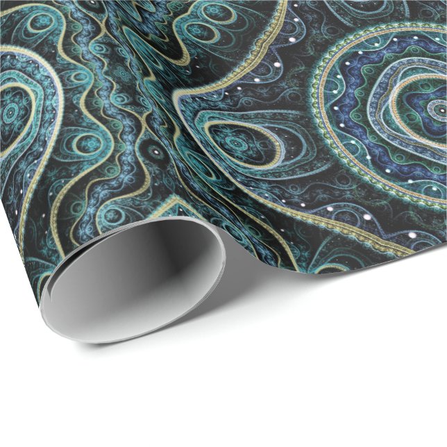 Grand Royal Julian Fraktal Mandala Pattern Geschenkpapier (Rolleneckpunkt)