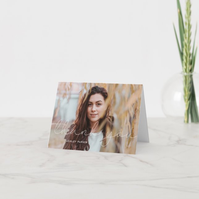 Grand Script Graduate Foto danke Ihnen card_nowy (Vorderseite)