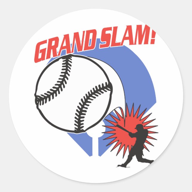 Grand Slam Baseball Runder Aufkleber (Vorderseite)
